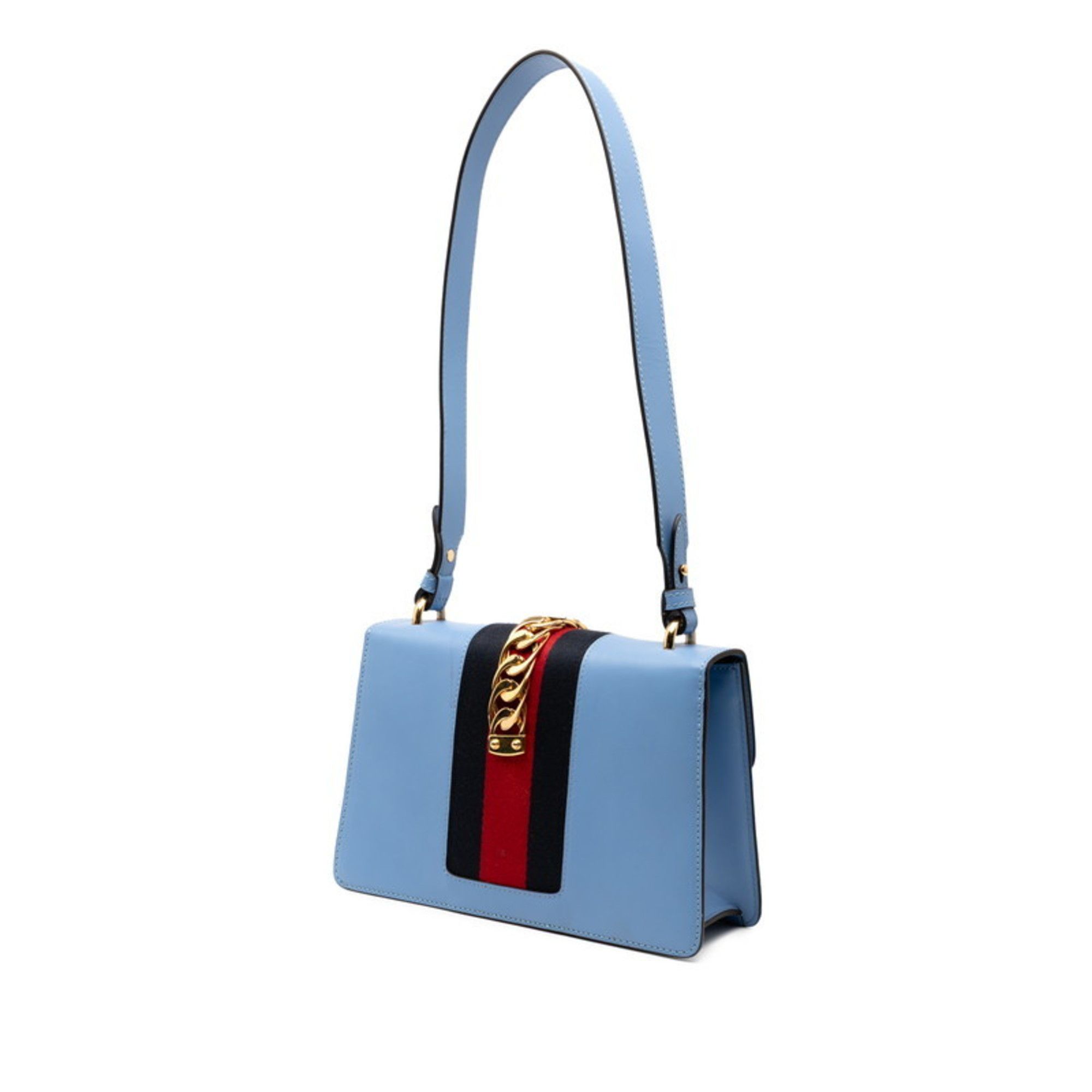 Gucci Gucci Sylvie One-Shoulder Bag 421882 Blue Leather Women's GUCCI Size ONE SIZE - 2 Thumbnail