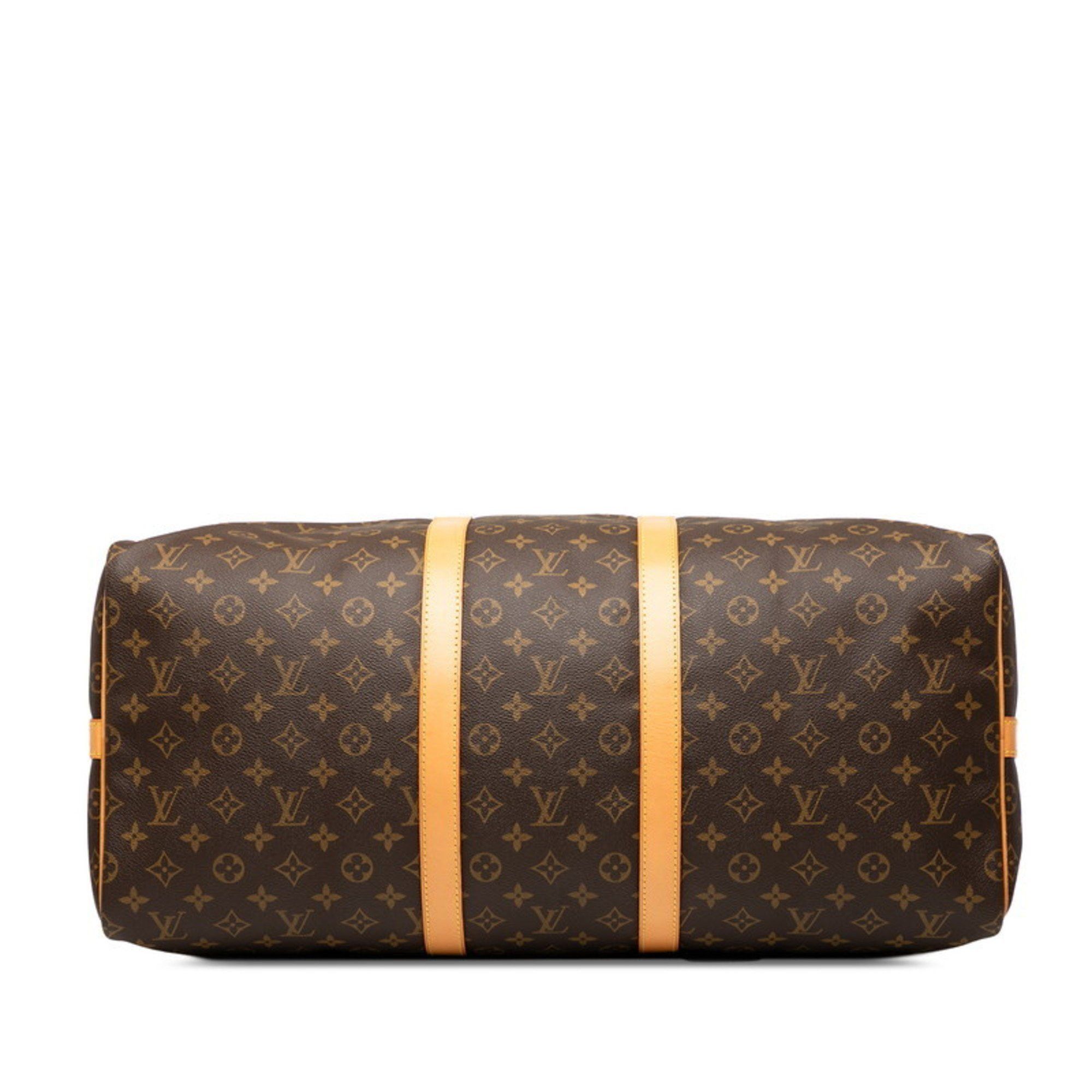 Louis Vuitton Louis Vuitton Monogram Keepall Bandouliere 55 Boston/Shoulder Bag, 2-Way, M41414, Brown Leather, Women's Size ONE SIZE - 3 Thumbnail