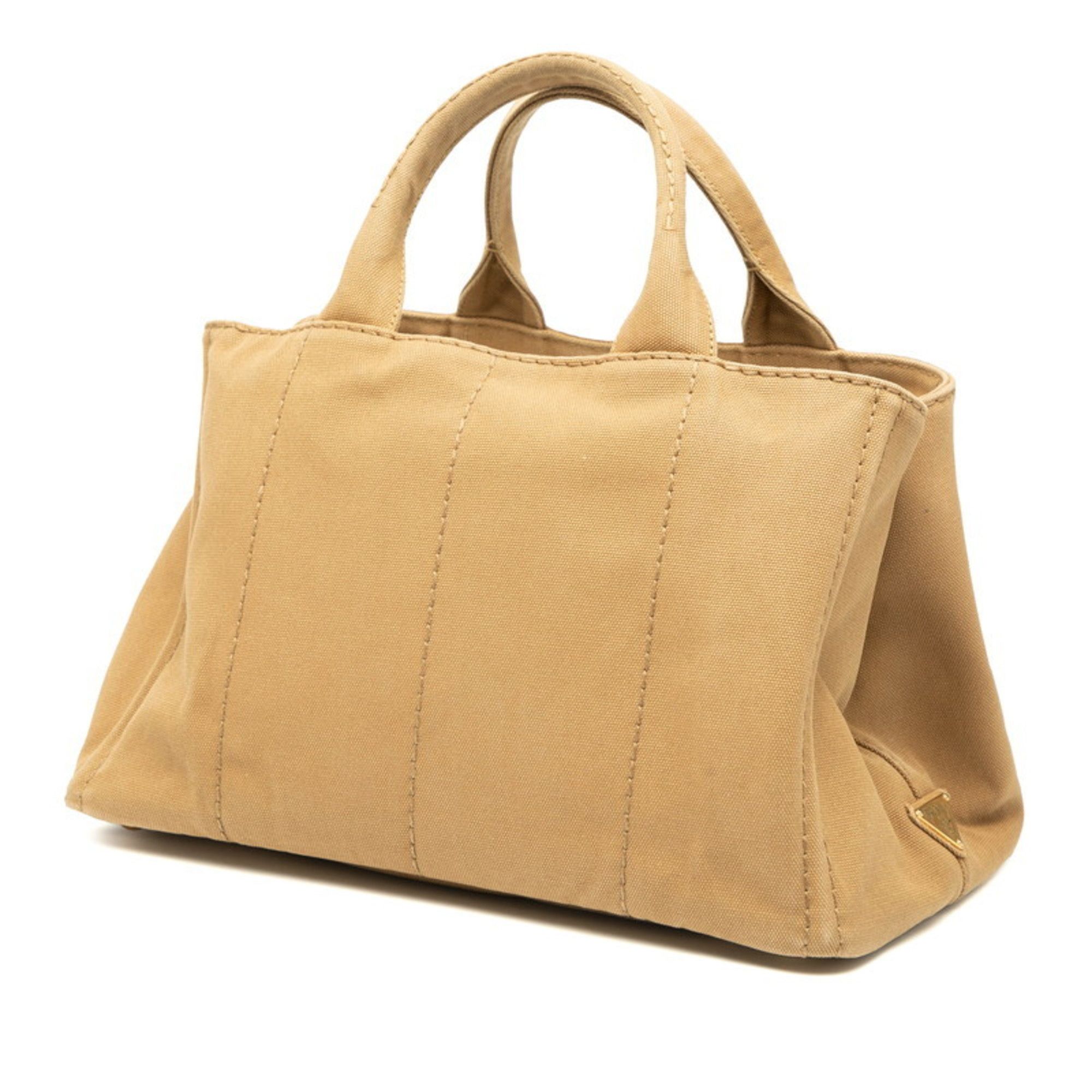 Prada Prada Canapa Corda Tote Bag/Shoulder Bag with Triangle Logo Plate, 2-Way, Brown Canvas, Women's Size ONE SIZE - 2 Thumbnail
