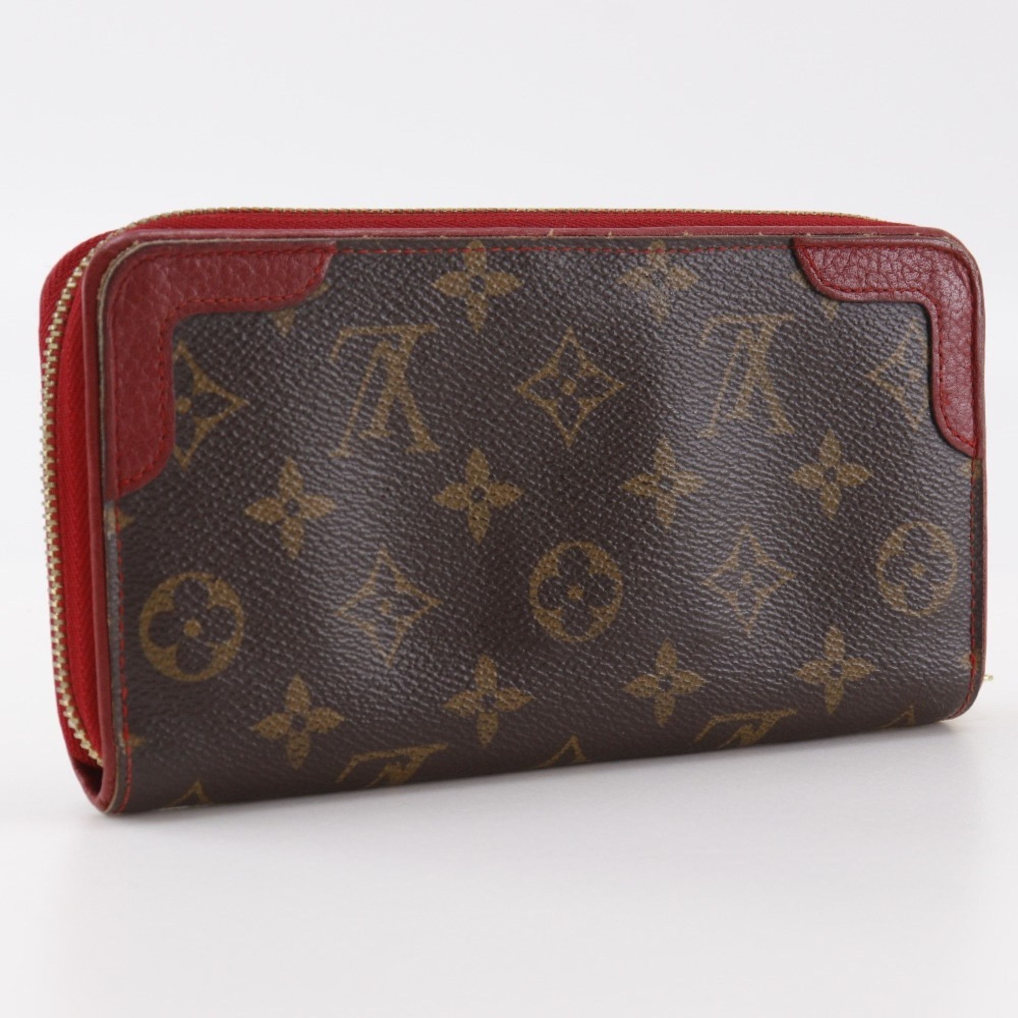 Louis Vuitton Louis Vuitton Retiro Zippy Wallet M61854 Monogram Canvas Cerise 2019 Brown/Red MI2119 Women's Size ONE SIZE - 3 Thumbnail