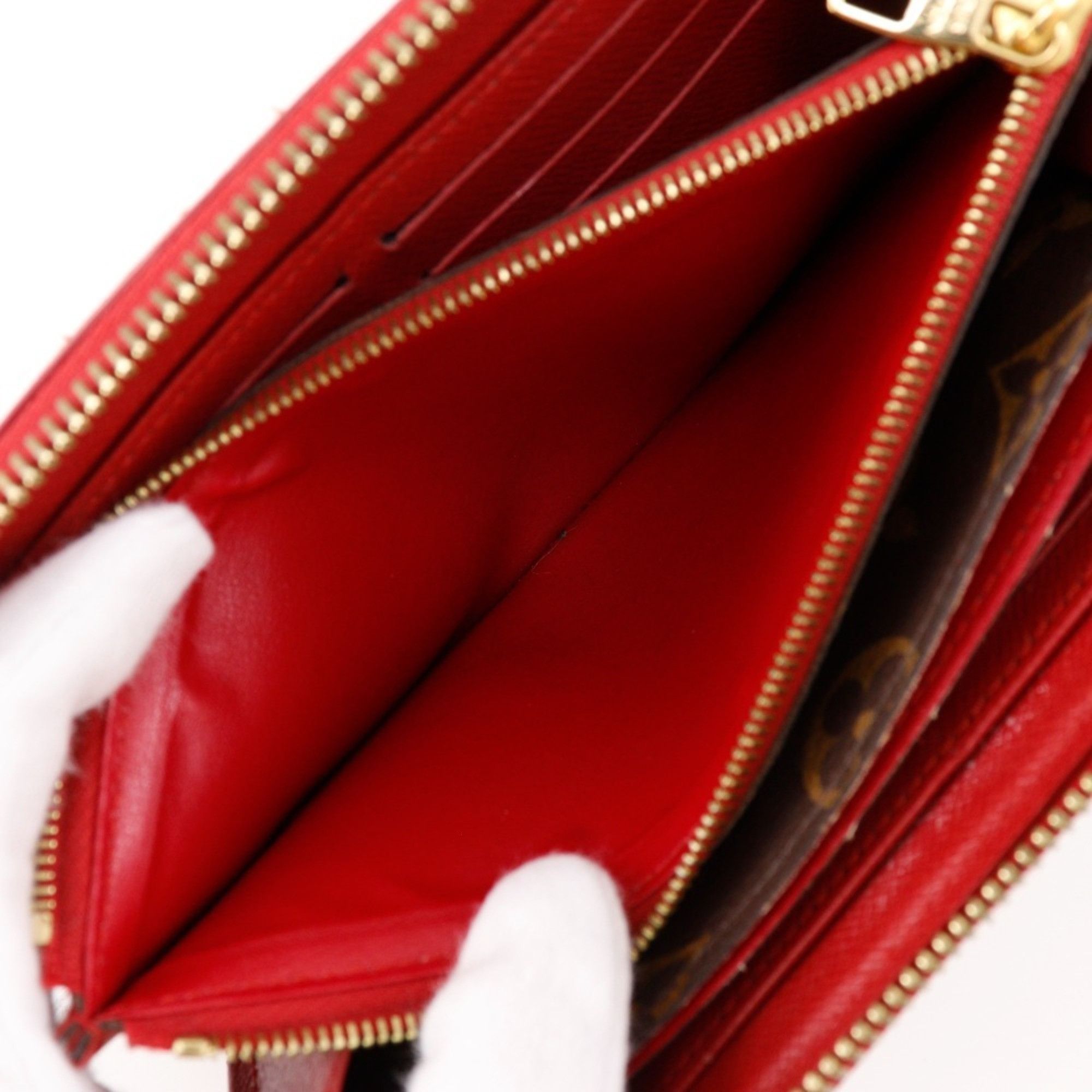 Louis Vuitton Louis Vuitton Retiro Zippy Wallet M61854 Monogram Canvas Cerise 2019 Brown/Red MI2119 Women's Size ONE SIZE - 7 Thumbnail