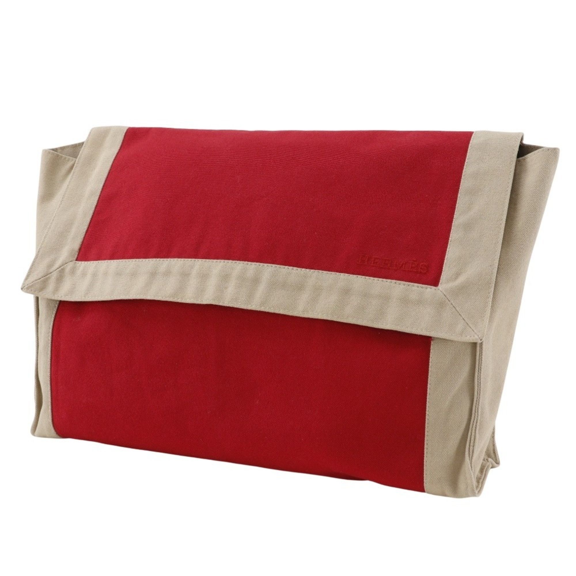 Hermes Hermes Hermès Tapidocel Clutch Bag, Cotton, Red, A5 Size, Flap, Unisex Size ONE SIZE - 2 Thumbnail