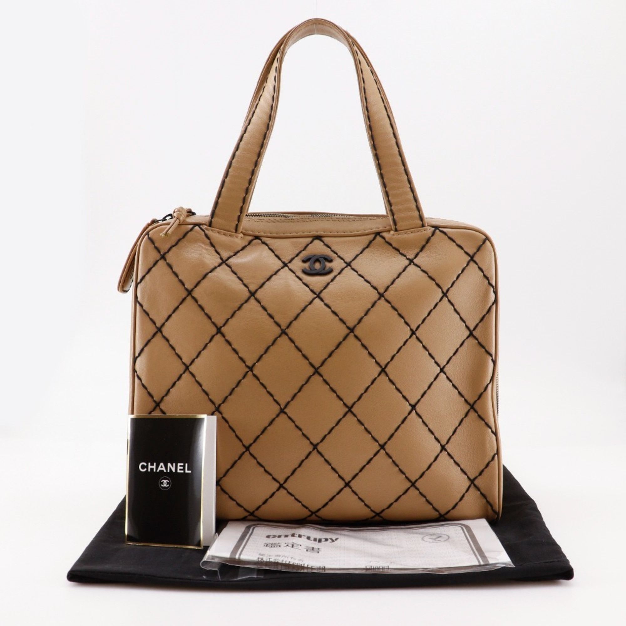Chanel CHANEL Wild Stitch Tote Bag A14693, Beige Calfskin, A5 Size, Double, Women's Size ONE SIZE - 20 Thumbnail