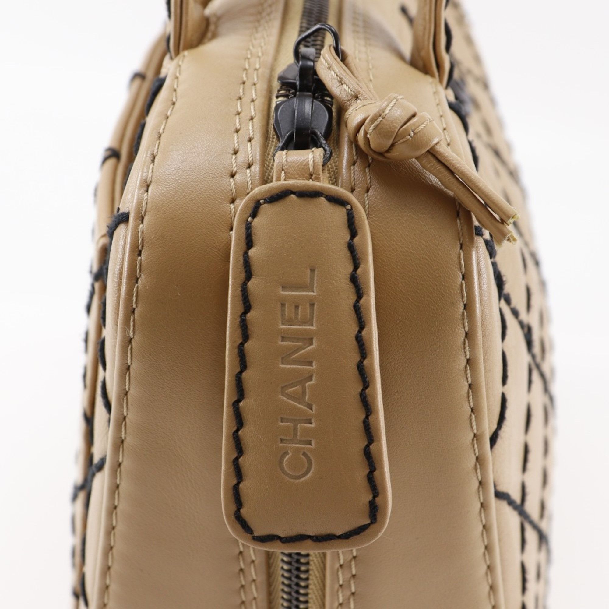 Chanel CHANEL Wild Stitch Tote Bag A14693, Beige Calfskin, A5 Size, Double, Women's Size ONE SIZE - 17 Thumbnail