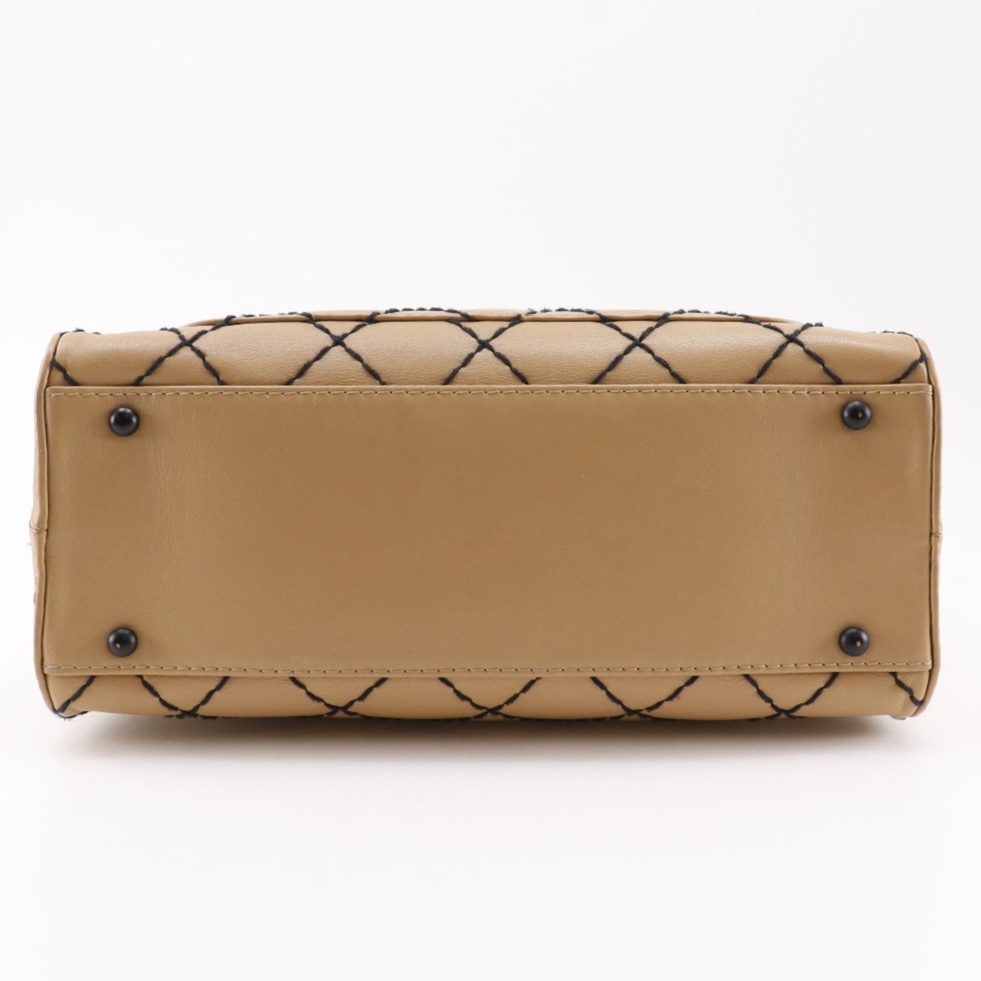 Chanel CHANEL Wild Stitch Tote Bag A14693, Beige Calfskin, A5 Size, Double, Women's Size ONE SIZE - 18 Thumbnail