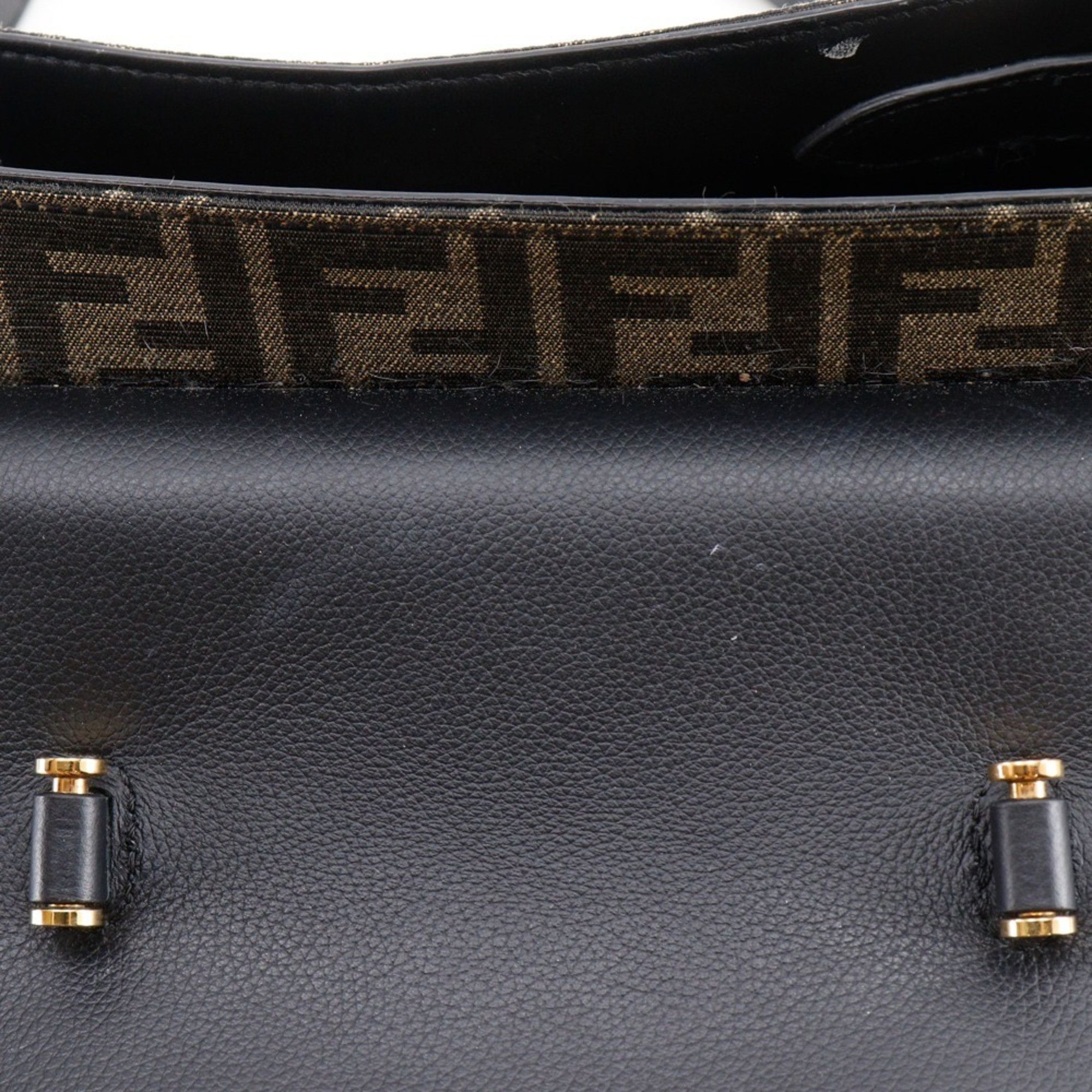 Fendi Fendi La Medusa Zucca handbag and Versace Fendace shoulder bag in nylon canvas leather, black/brown, 2-way, A5 size, for women. Size ONE SIZE - 15 Thumbnail