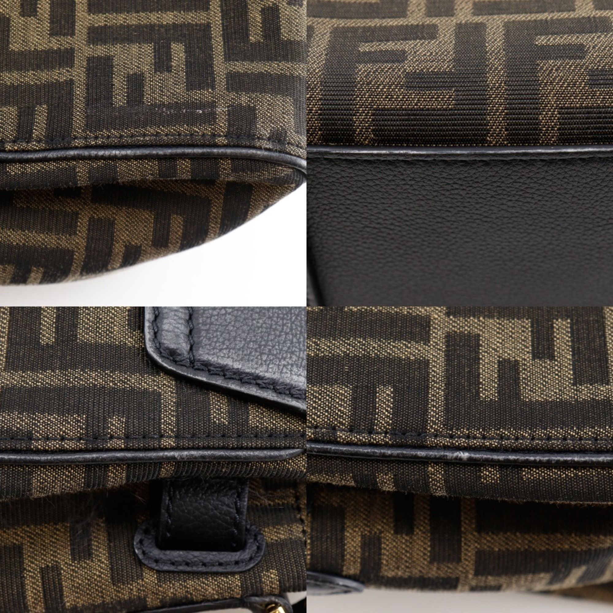 Fendi Fendi La Medusa Zucca handbag and Versace Fendace shoulder bag in nylon canvas leather, black/brown, 2-way, A5 size, for women. Size ONE SIZE - 8 Thumbnail