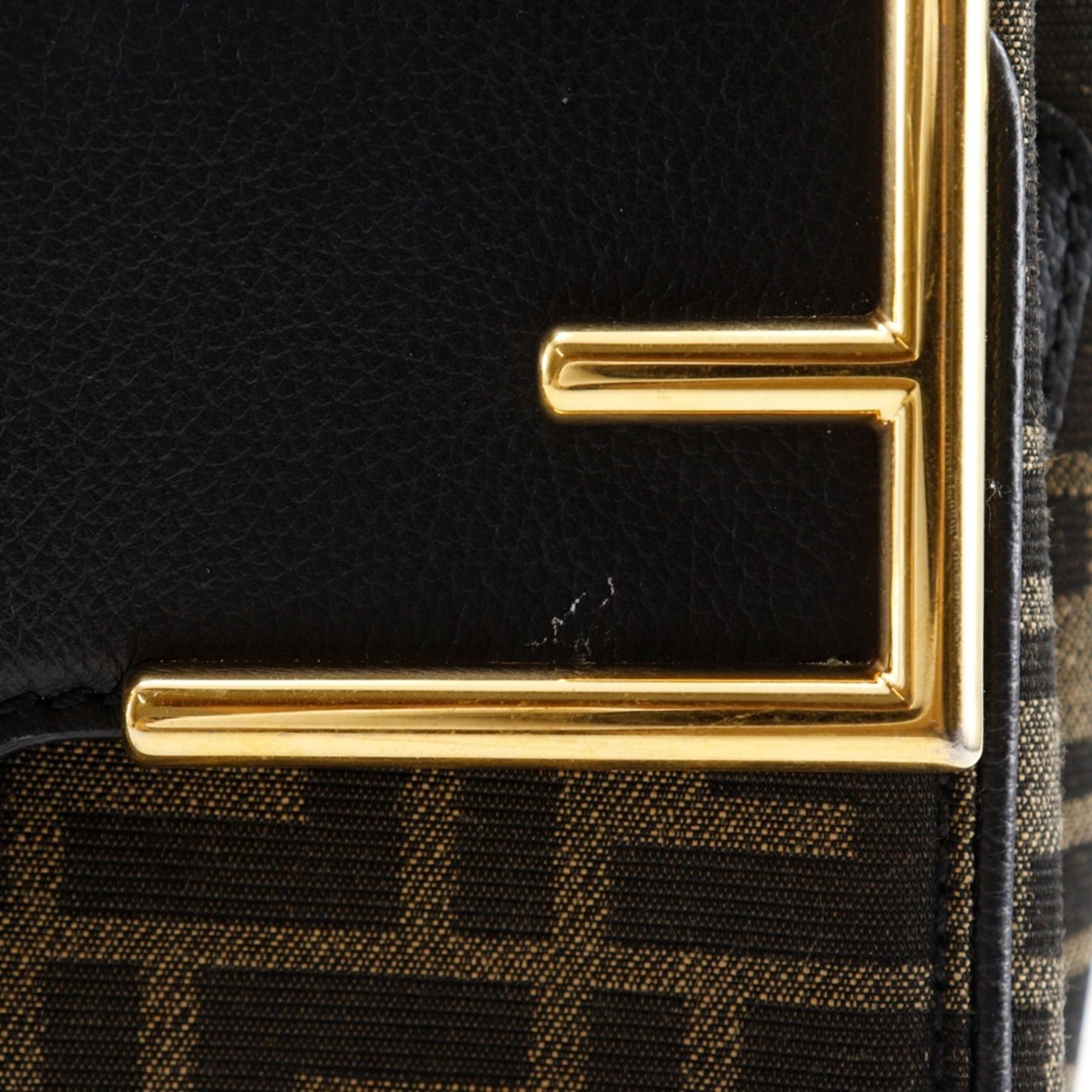 Fendi Fendi La Medusa Zucca handbag and Versace Fendace shoulder bag in nylon canvas leather, black/brown, 2-way, A5 size, for women. Size ONE SIZE - 11 Thumbnail