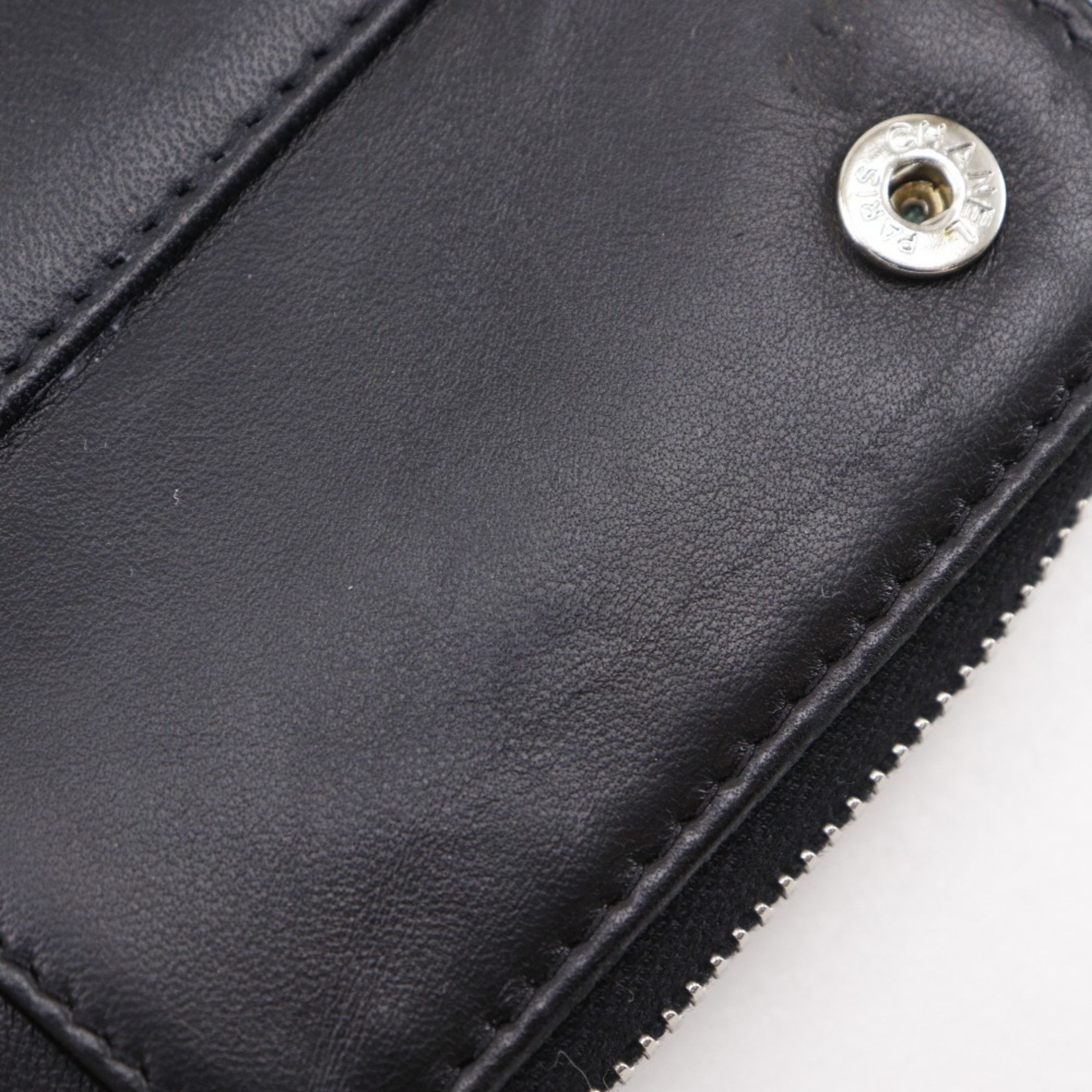 Chanel CHANEL Paris New York Line Long Wallet, Matelasse Lambskin, Black, Snap Button, Line, Women's Size ONE SIZE - 16 Thumbnail