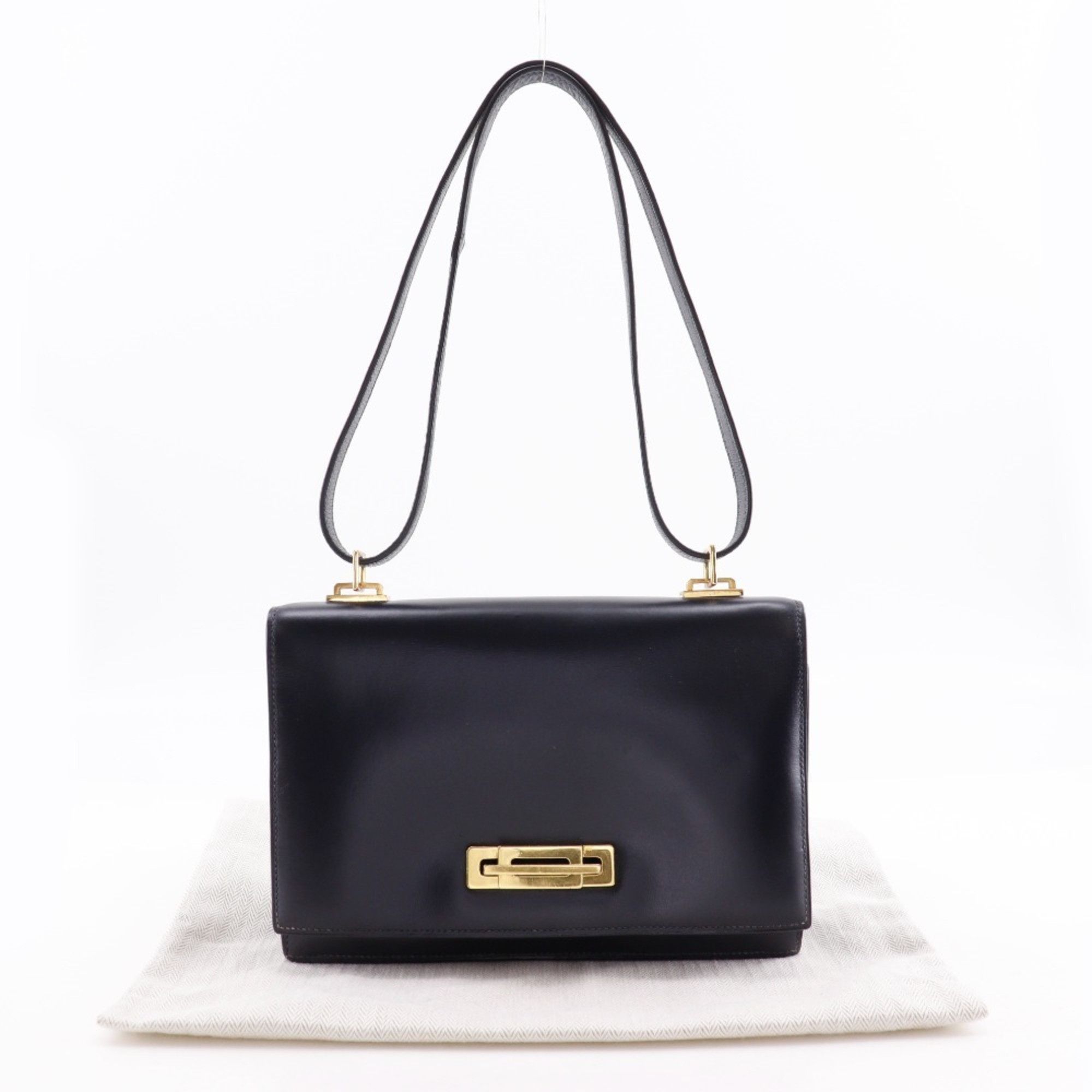 Hermes Hermes Hermès Box Calf Shoulder Bag - Leather x Gold-Plated Flap Women's Size ONE SIZE - 18 Thumbnail