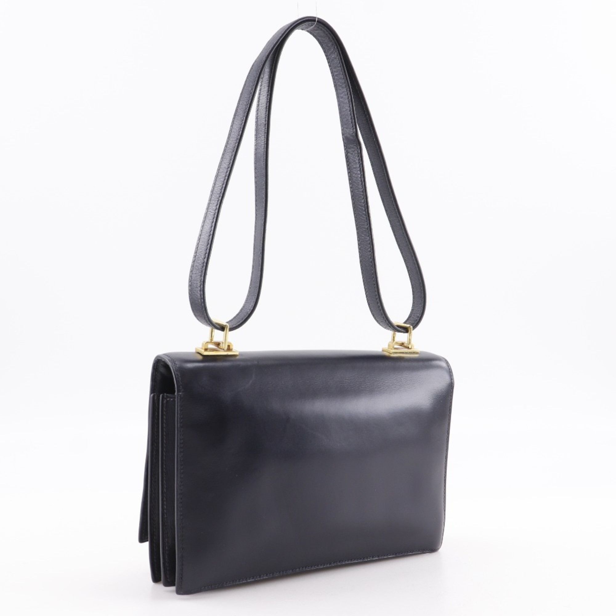 Hermes Hermes Hermès Box Calf Shoulder Bag - Leather x Gold-Plated Flap Women's Size ONE SIZE - 3 Thumbnail