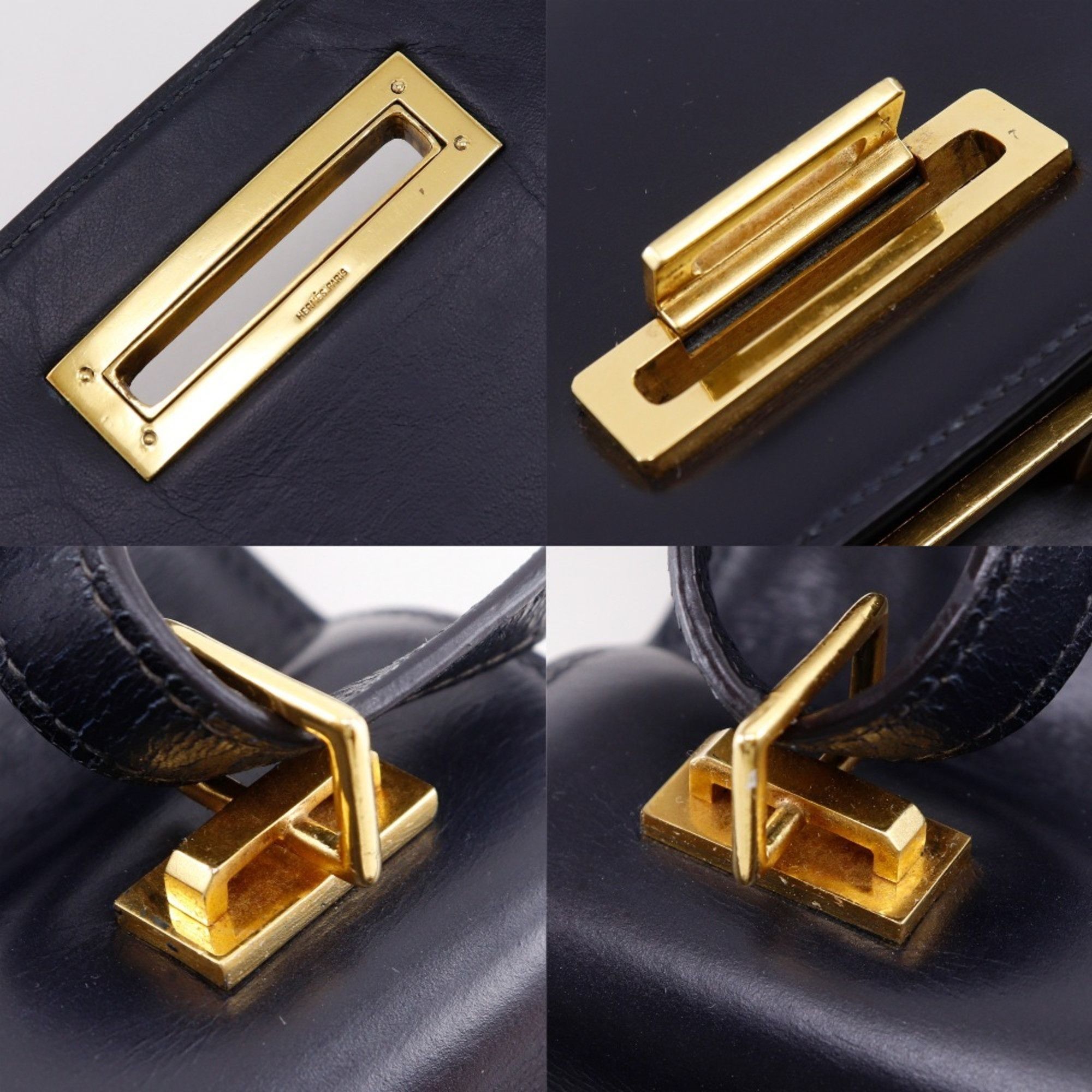 Hermes Hermes Hermès Box Calf Shoulder Bag - Leather x Gold-Plated Flap Women's Size ONE SIZE - 14 Thumbnail