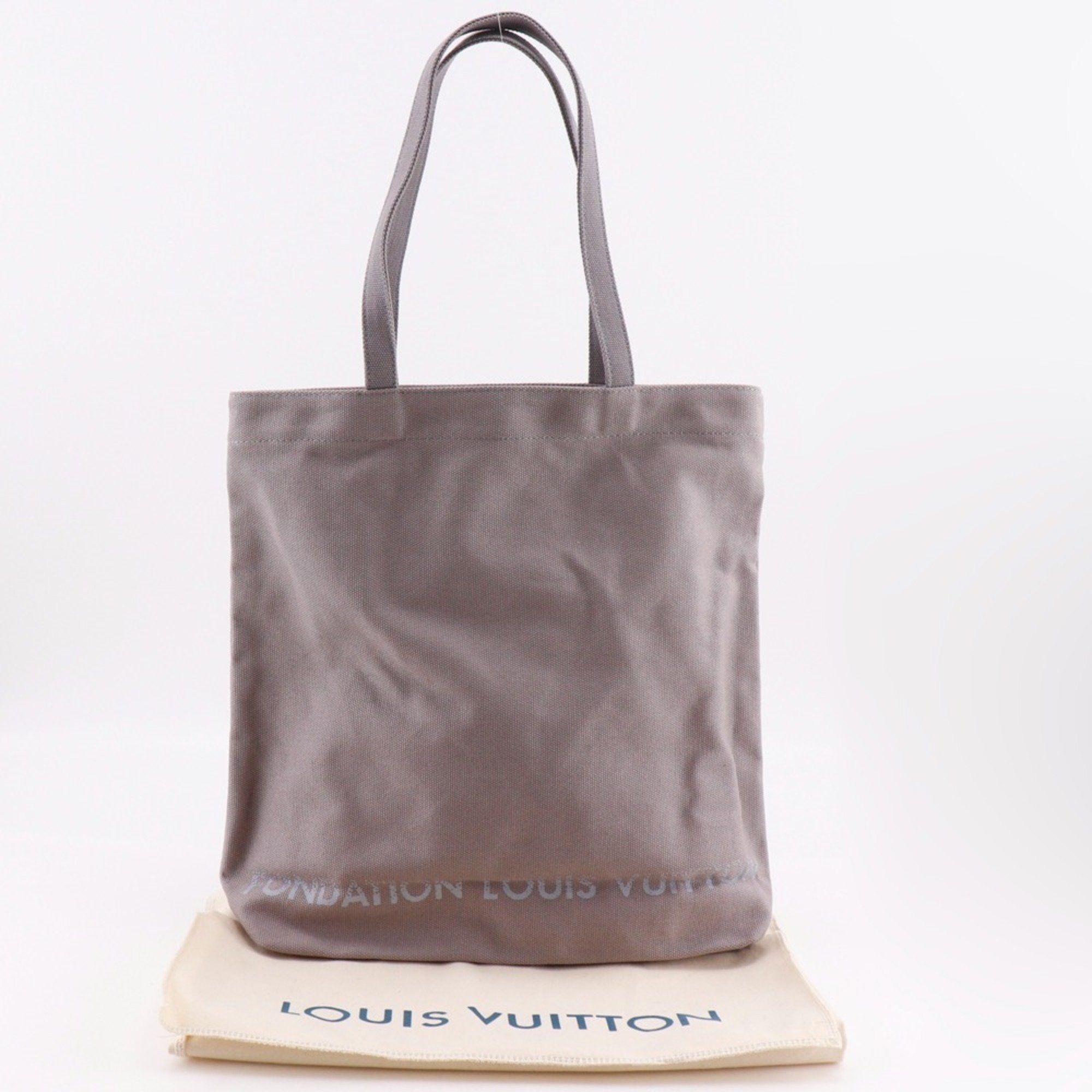 Louis Vuitton Louis Vuitton Fondation Paris Tote Bag, Museum Exclusive, Dove Gray Canvas, A4, Unisex Size ONE SIZE - 12 Thumbnail