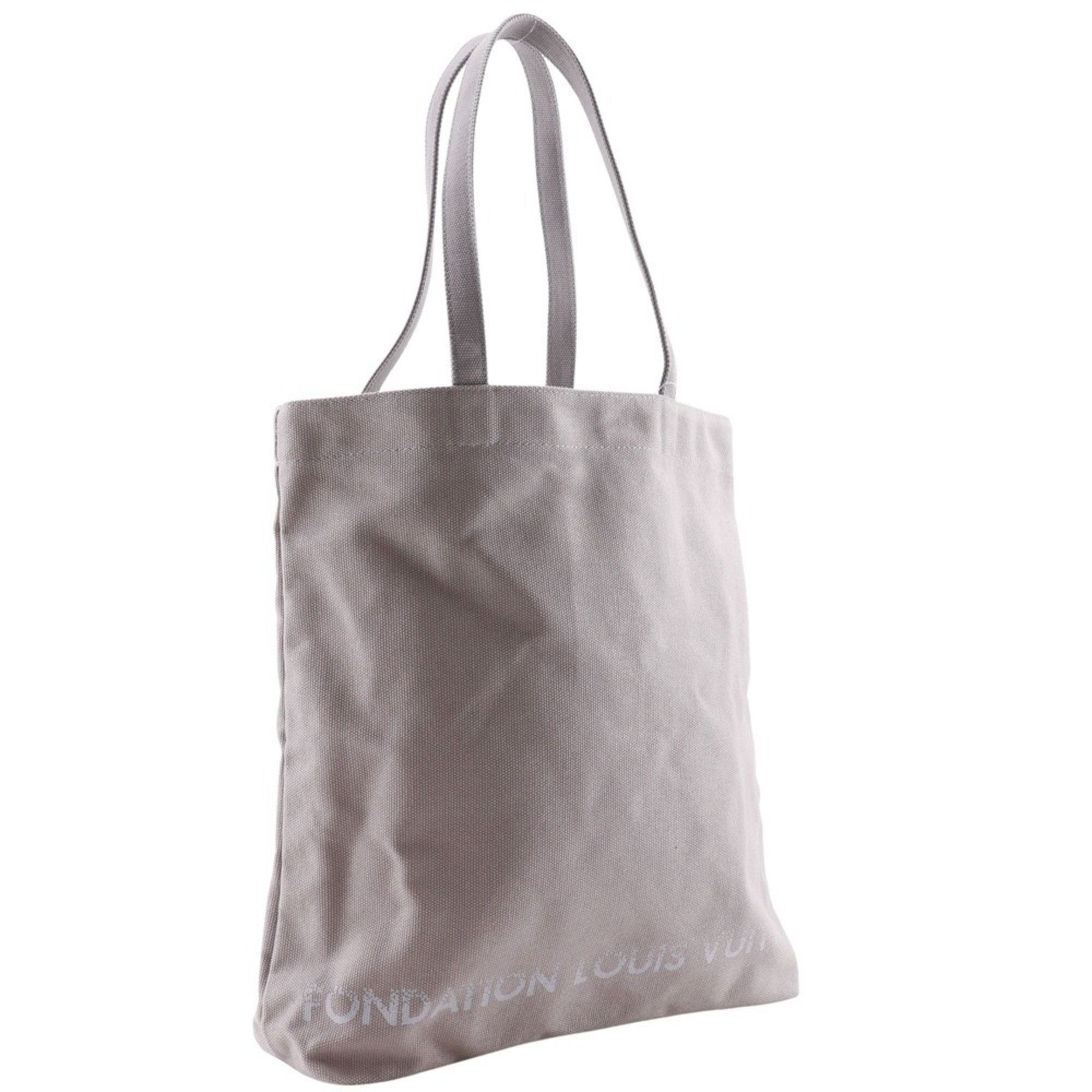 Louis Vuitton Louis Vuitton Fondation Paris Tote Bag, Museum Exclusive, Dove Gray Canvas, A4, Unisex Size ONE SIZE - 3 Thumbnail