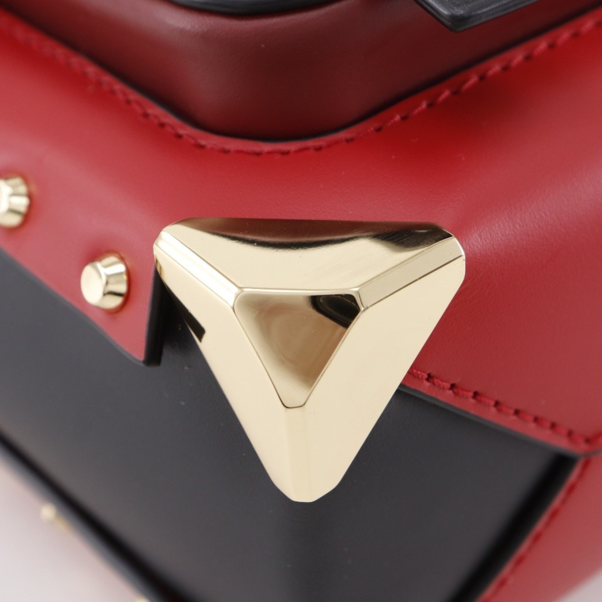 Michael Kors Michael Kors Manhattan Small Shoulder Bag, Studded Colorblock Leather, Red Flap, Women's Size ONE SIZE - 15 Thumbnail