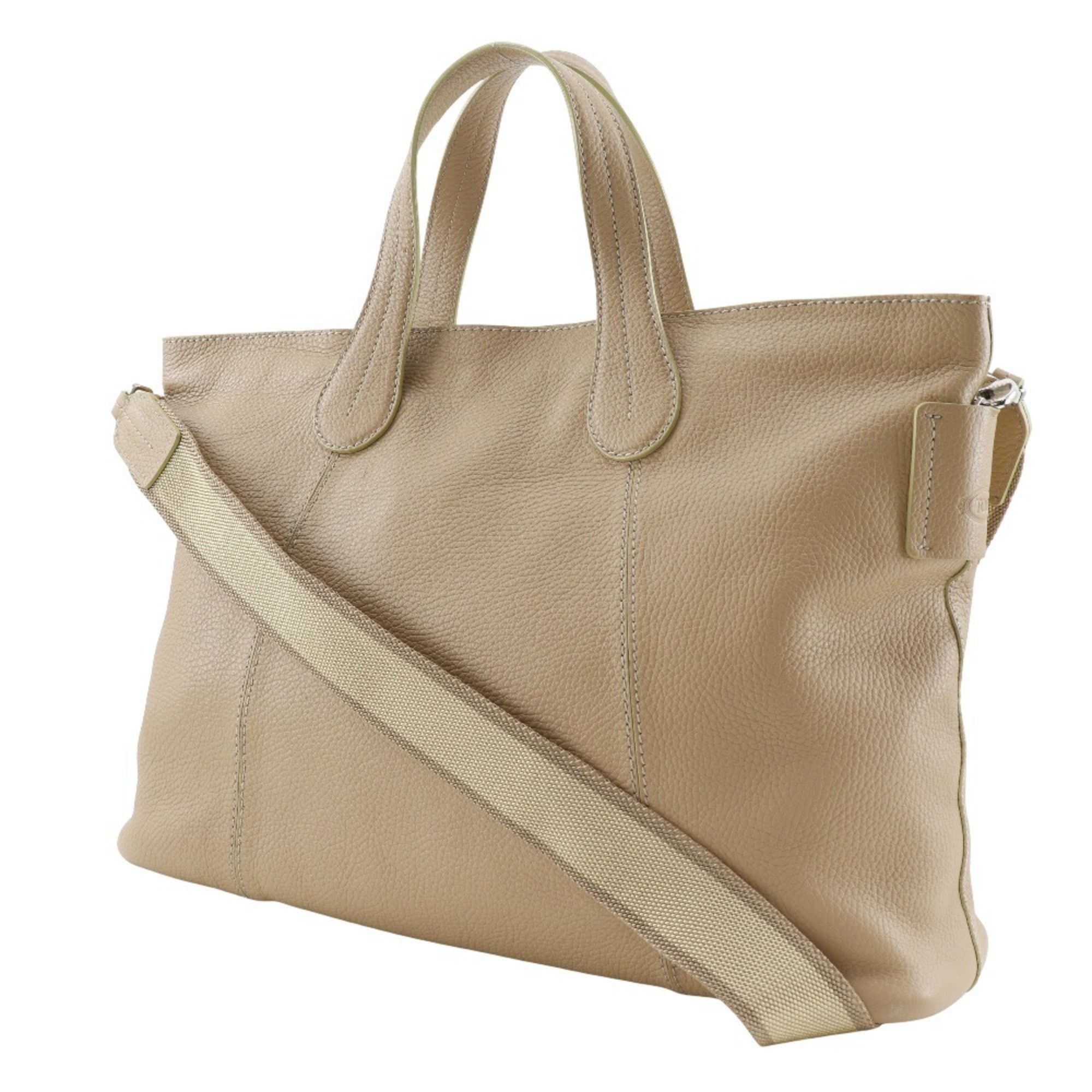 Tod's Tod's Tote Bag, Handbag, Shoulder Beige Leather, 2-Way, A4 Size, Unisex Size ONE SIZE - 2 Thumbnail