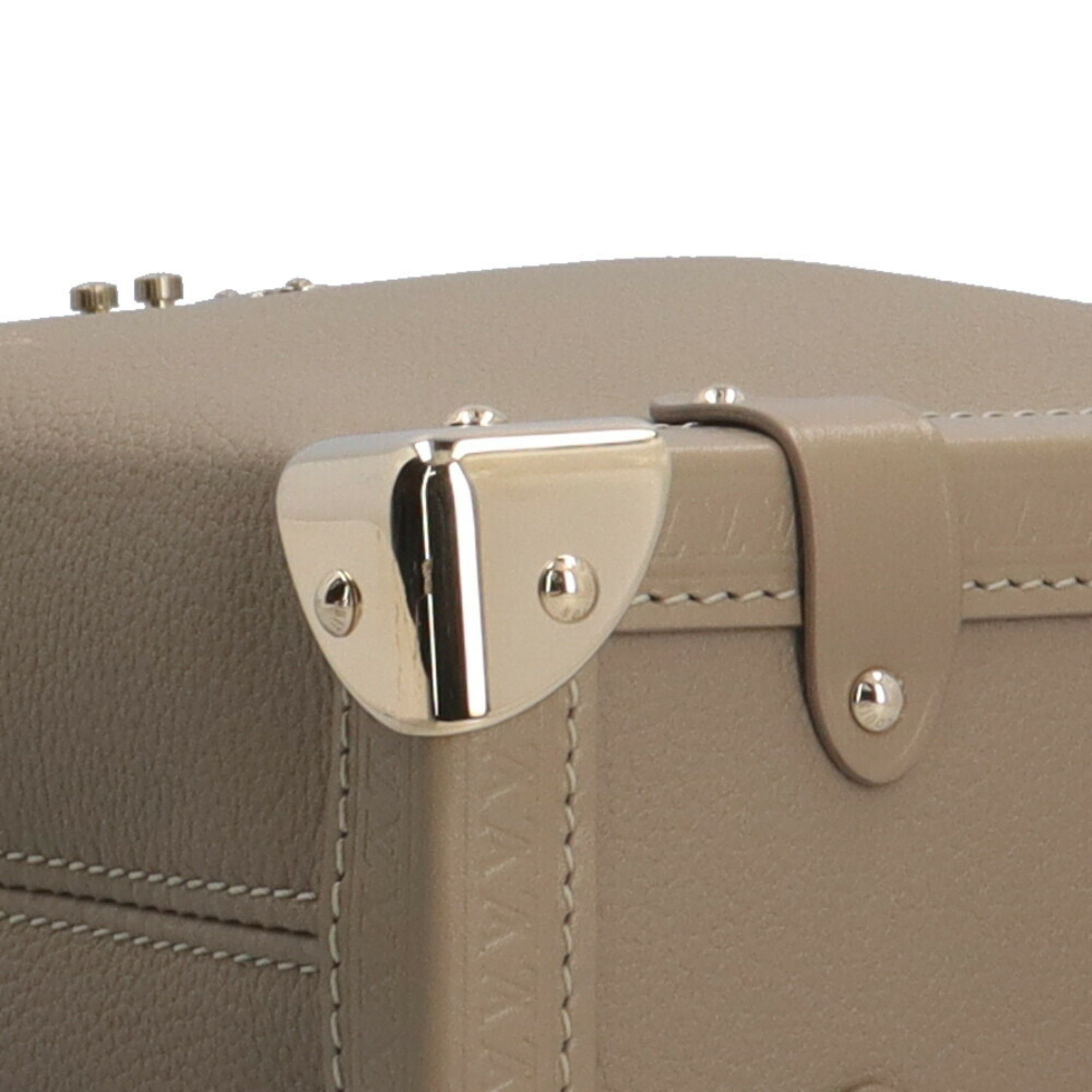 Louis Vuitton Louis Vuitton Side Trunk MM Shoulder Bag, Leather, M25072, Beige, Women's, LOUIS VUITTON Size ONE SIZE - 11 Thumbnail