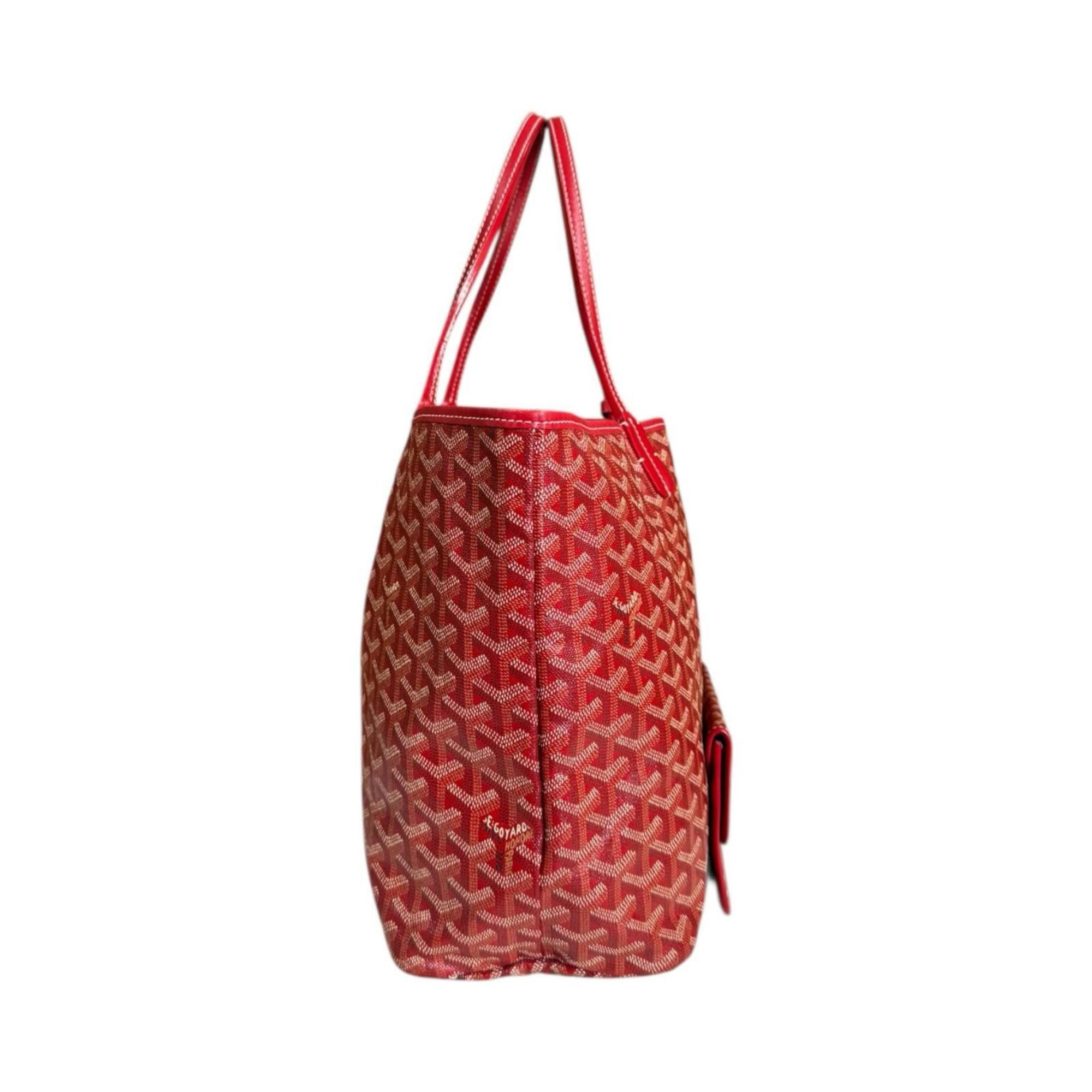 Goyard Goyard Saint Louis PM Tote Bag, PVC-Coated Canvas, Red, Unisex Size ONE SIZE - 3 Thumbnail