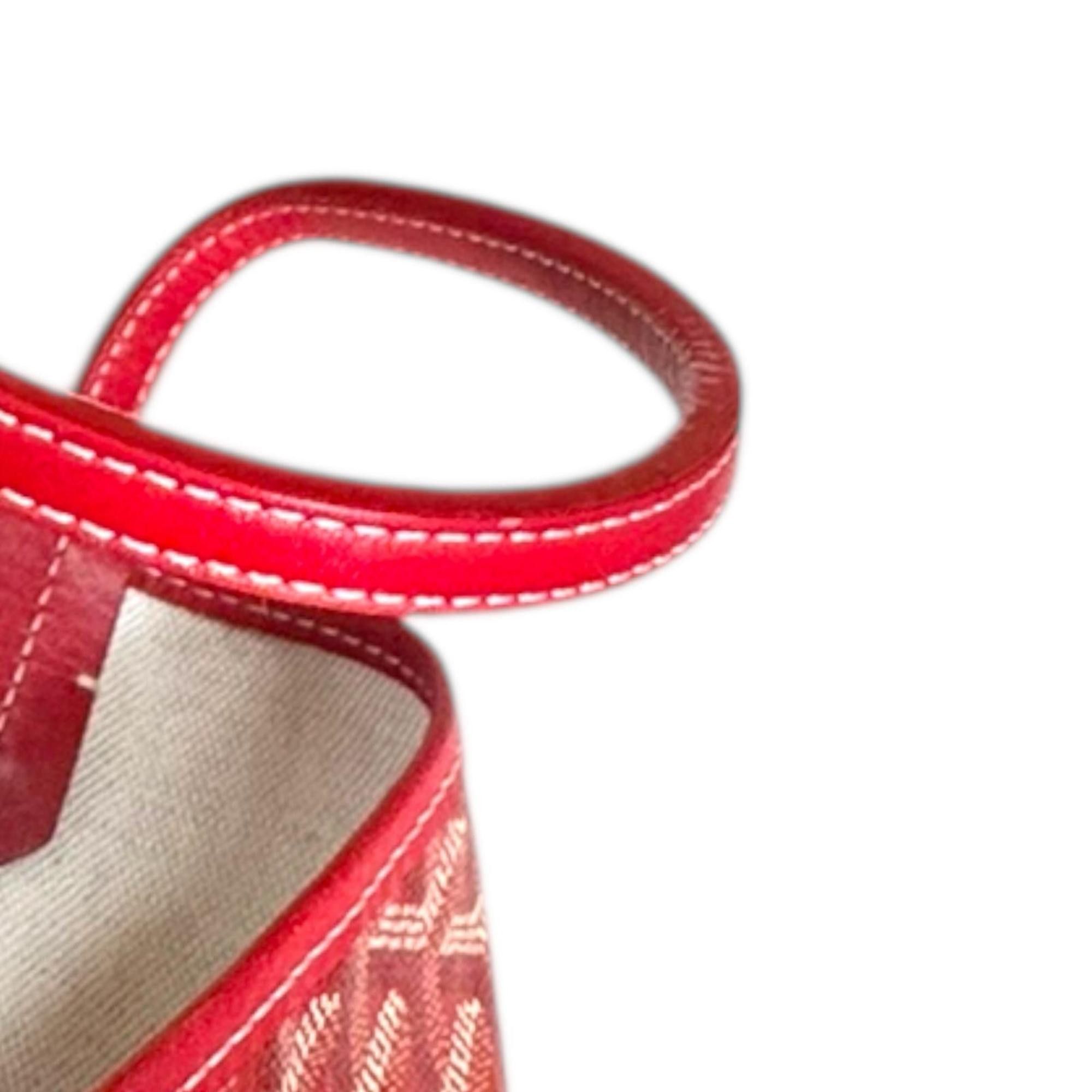 Goyard Goyard Saint Louis PM Tote Bag, PVC-Coated Canvas, Red, Unisex Size ONE SIZE - 9 Thumbnail