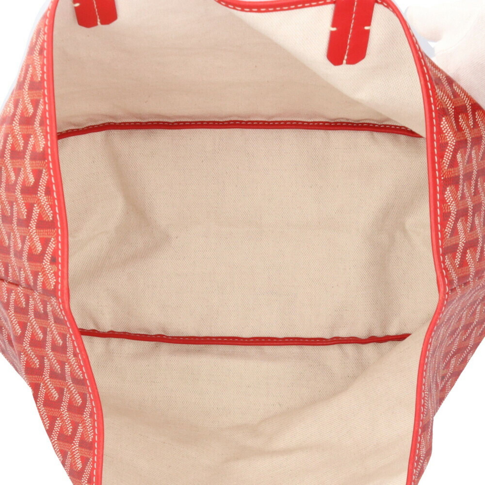 Goyard Goyard Saint Louis PM Tote Bag, PVC-Coated Canvas, Red, Unisex Size ONE SIZE - 5 Thumbnail