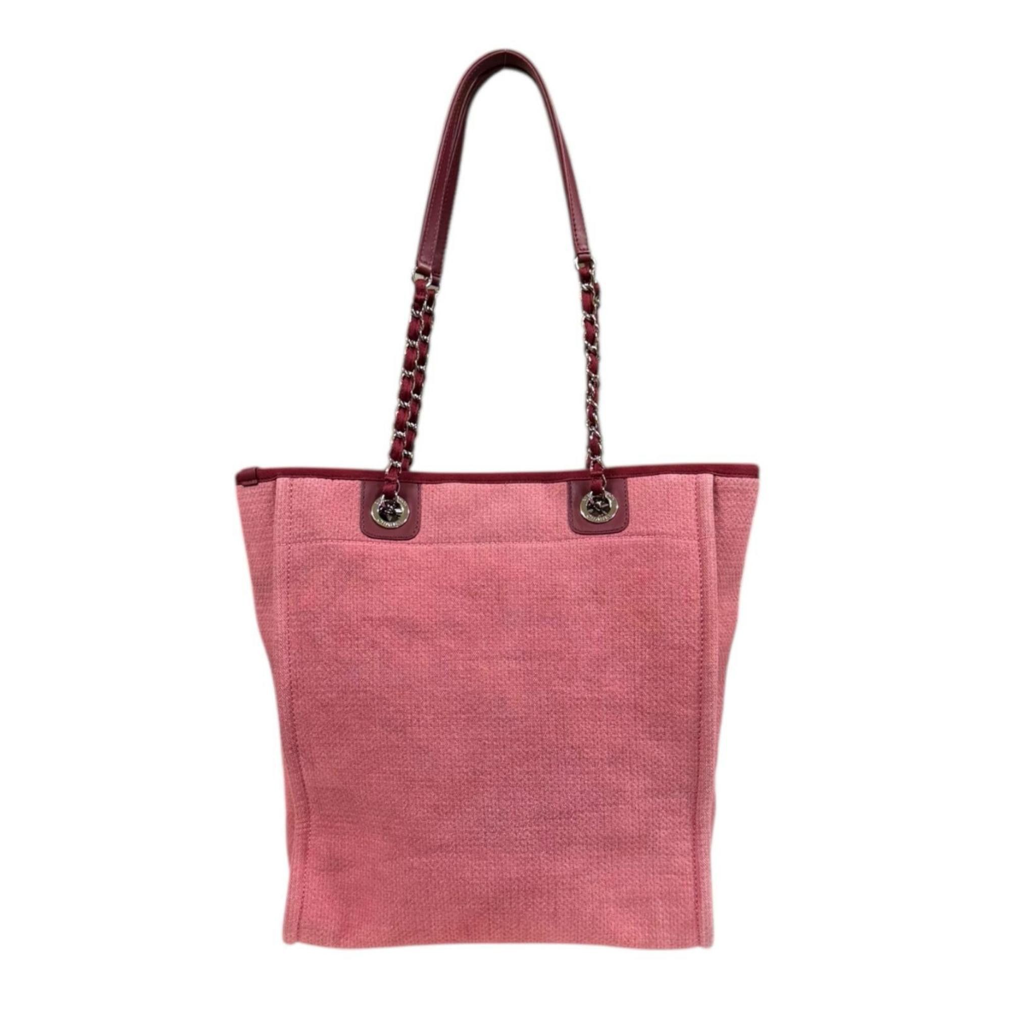 Chanel CHANEL Deauville PM Shoulder Bag, Chanel Canvas, Red, Women's, Size ONE SIZE - 3 Thumbnail