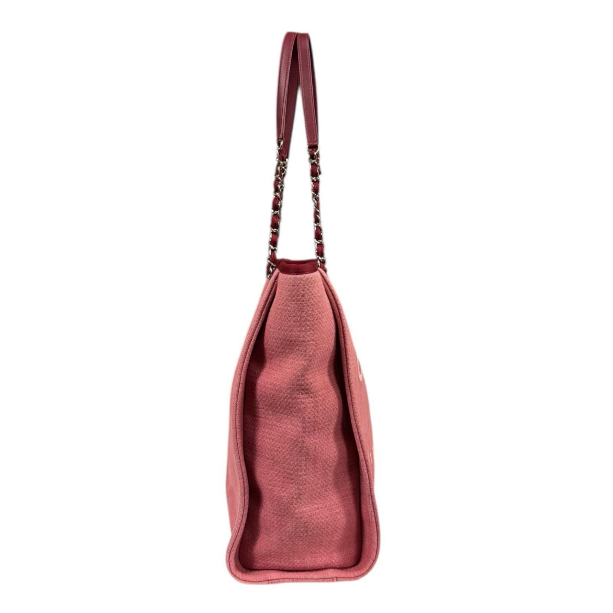 Chanel CHANEL Deauville PM Shoulder Bag, Chanel Canvas, Red, Women's, Size ONE SIZE - 4 Thumbnail