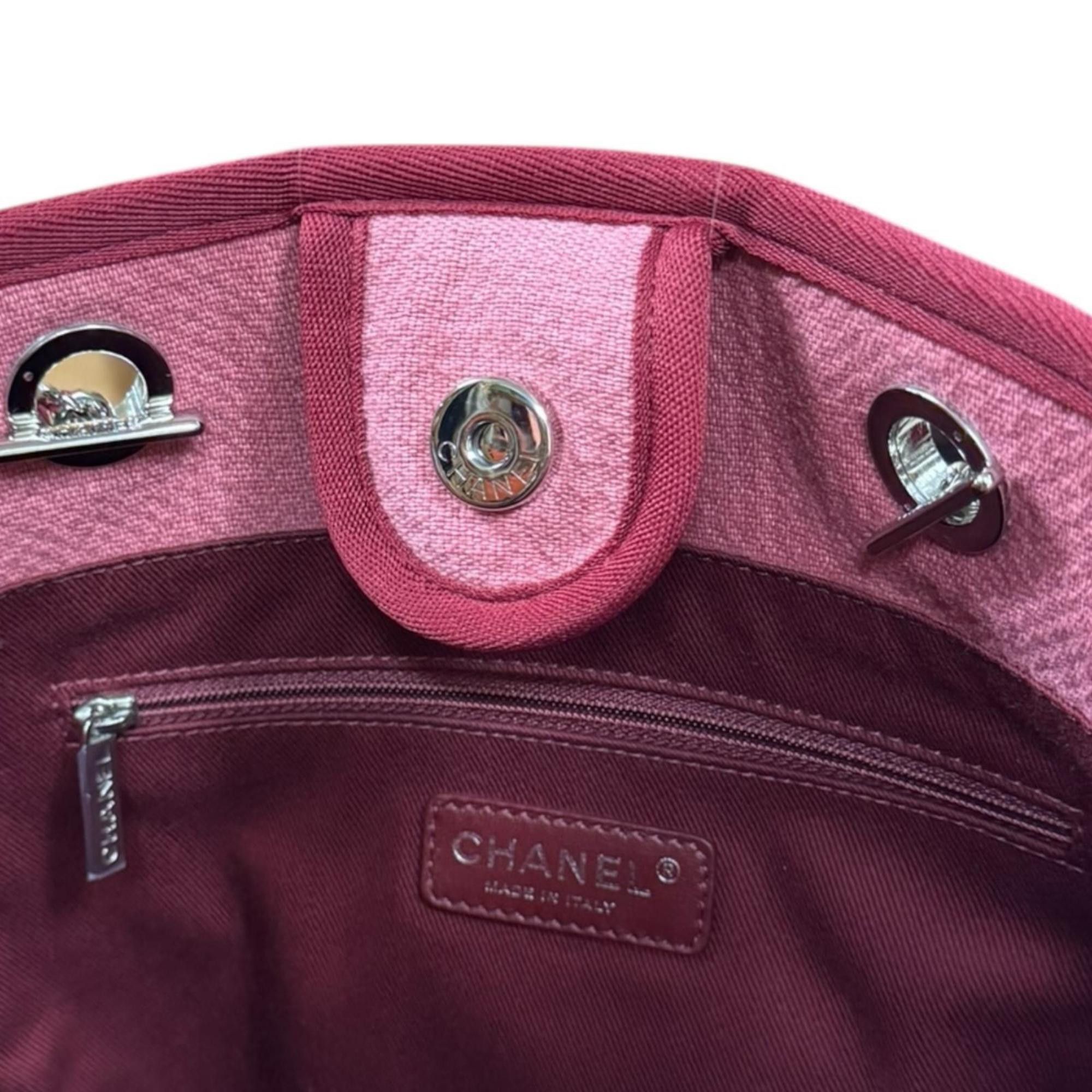 Chanel CHANEL Deauville PM Shoulder Bag, Chanel Canvas, Red, Women's, Size ONE SIZE - 7 Thumbnail