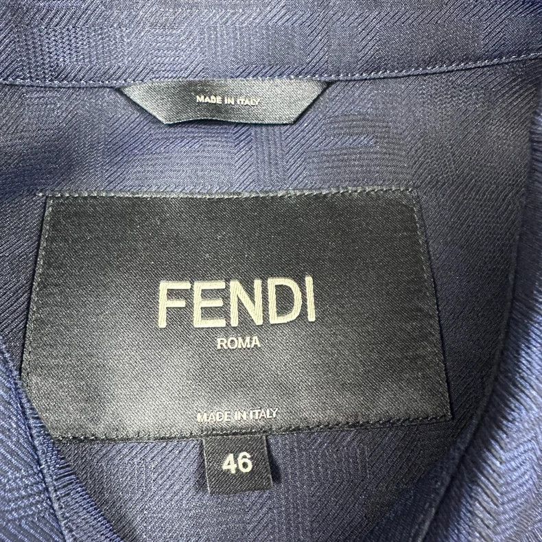Fendi Fendi Blue Patterned Short Sleeve Shirt - dmc Size US M / EU 48-50 / 2 - 4 Thumbnail
