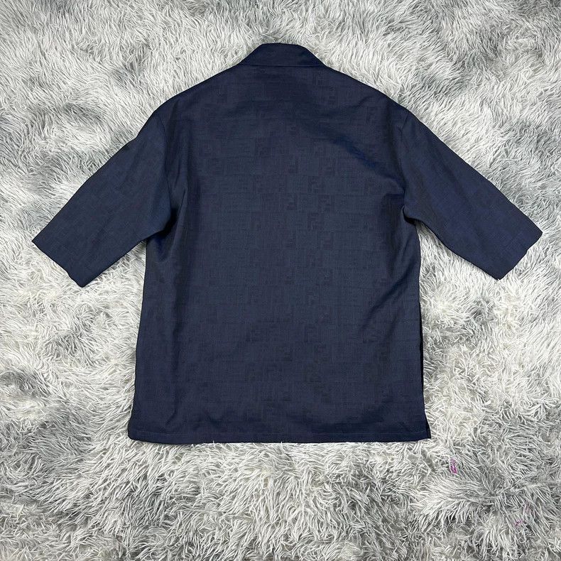 Fendi Fendi Blue Patterned Short Sleeve Shirt - dmc Size US M / EU 48-50 / 2 - 2 Thumbnail
