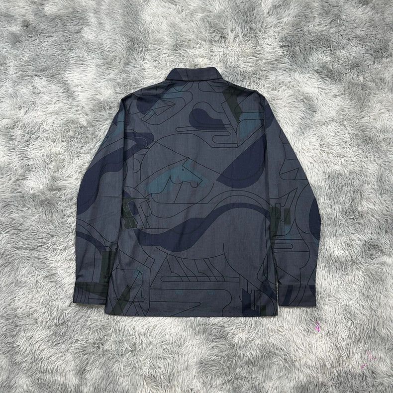 Hermes Hermes Silk Geometric Logo Shirt - dmc Size US M / EU 48-50 / 2 - 2 Thumbnail