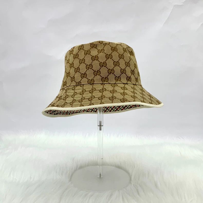 Gucci Gucci Brown Logo Bucket Hat - dmc Size ONE SIZE - 4 Thumbnail