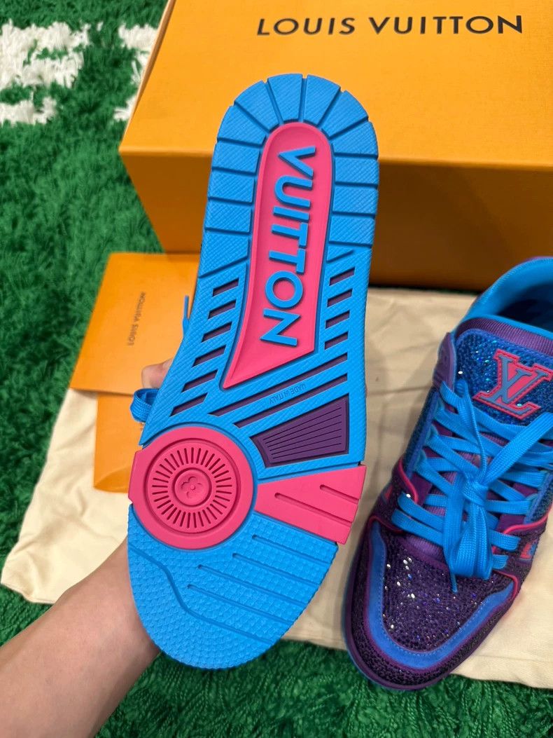 Louis Vuitton Louis Vuitton LV Trainer Blue Purple Sneakers - dmc Size US 10 / EU 43 - 3 Thumbnail