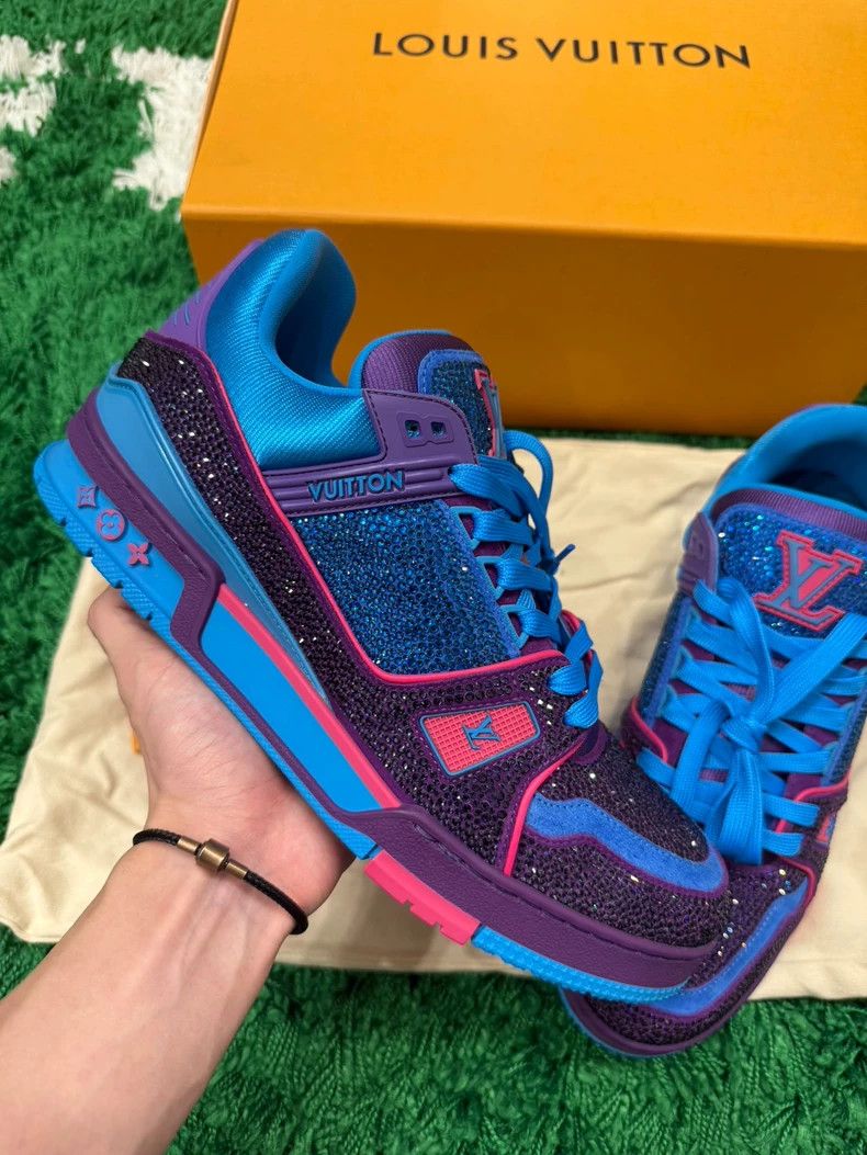Louis Vuitton Louis Vuitton LV Trainer Blue Purple Sneakers - dmc Size US 10 / EU 43 - 6 Thumbnail