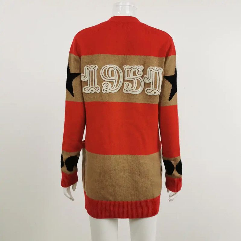 Max Mara MaxMara Red Wool Blend Cardigan with Logo 0089 Size S / US 4 / IT 40 - 5 Thumbnail