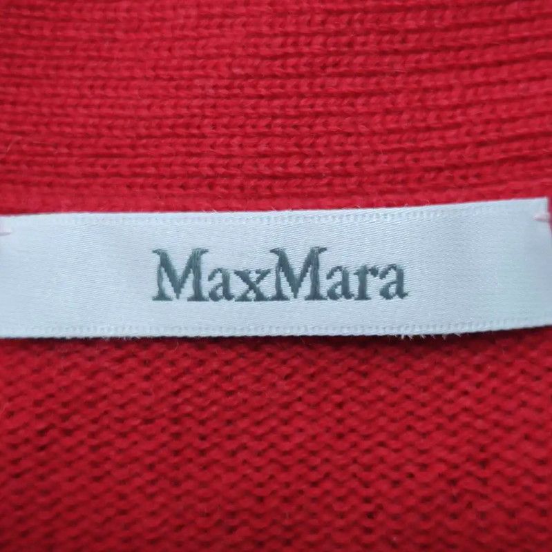 Max Mara MaxMara Red Wool Blend Cardigan with Logo 0089 Size S / US 4 / IT 40 - 7 Thumbnail