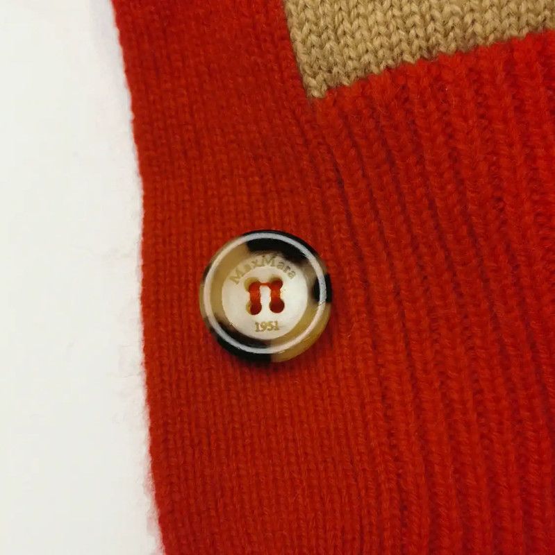 Max Mara MaxMara Red Wool Blend Cardigan with Logo 0089 Size S / US 4 / IT 40 - 6 Thumbnail