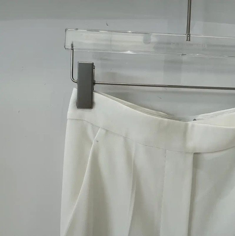 Max Mara MaxMara Elegant White Polyester Casual Pants 0089 Size 22" - 3 Thumbnail