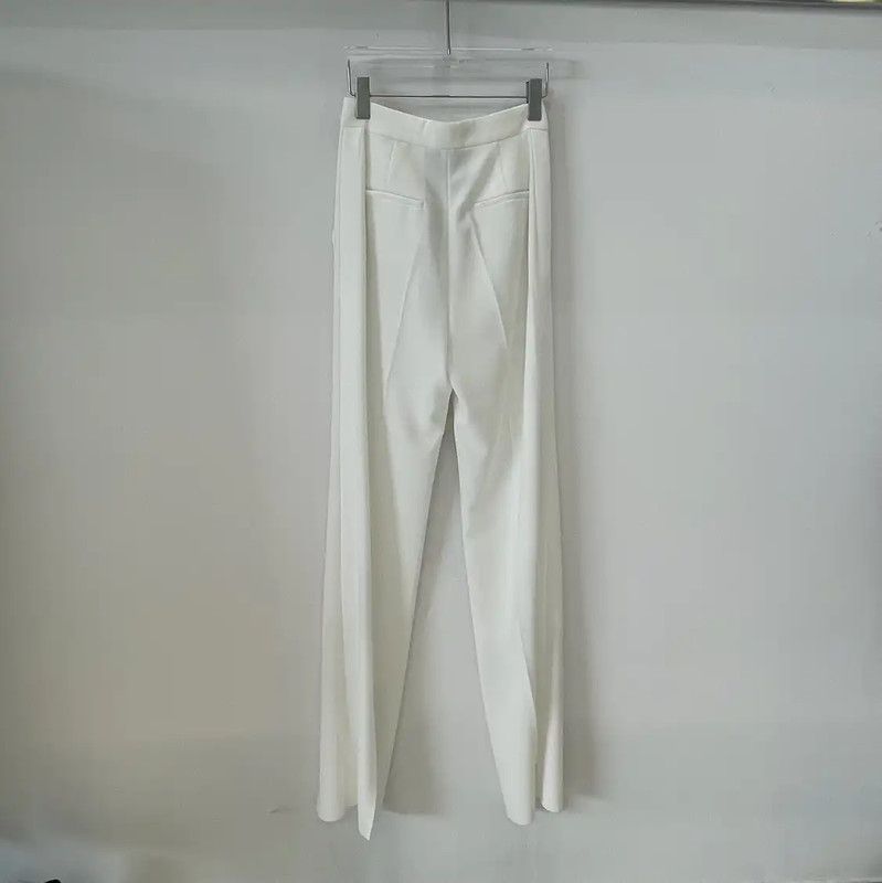 Max Mara MaxMara Elegant White Polyester Casual Pants 0089 Size 22" - 2 Thumbnail