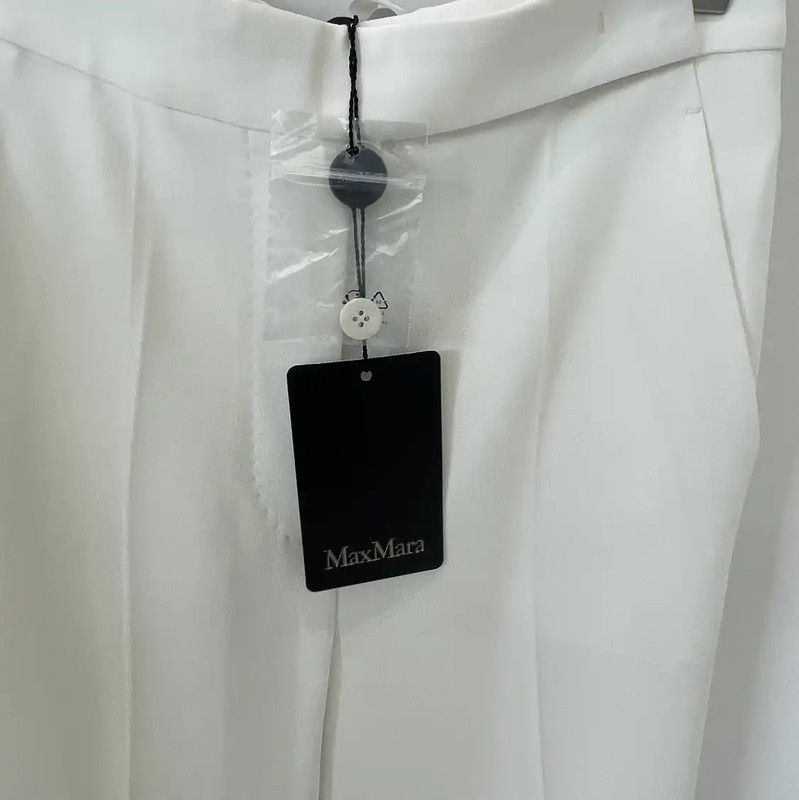 Max Mara MaxMara Elegant White Polyester Casual Pants 0089 Size 22" - 7 Thumbnail
