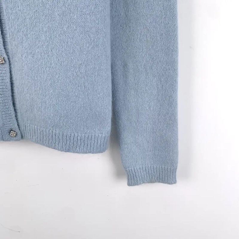 Max Mara MaxMara Blue Rabbit Fur Cardigan Sweater 0089 Size S / US 4 / IT 40 - 5 Thumbnail
