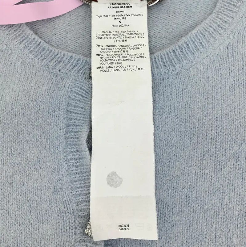 Max Mara MaxMara Blue Rabbit Fur Cardigan Sweater 0089 Size S / US 4 / IT 40 - 7 Thumbnail