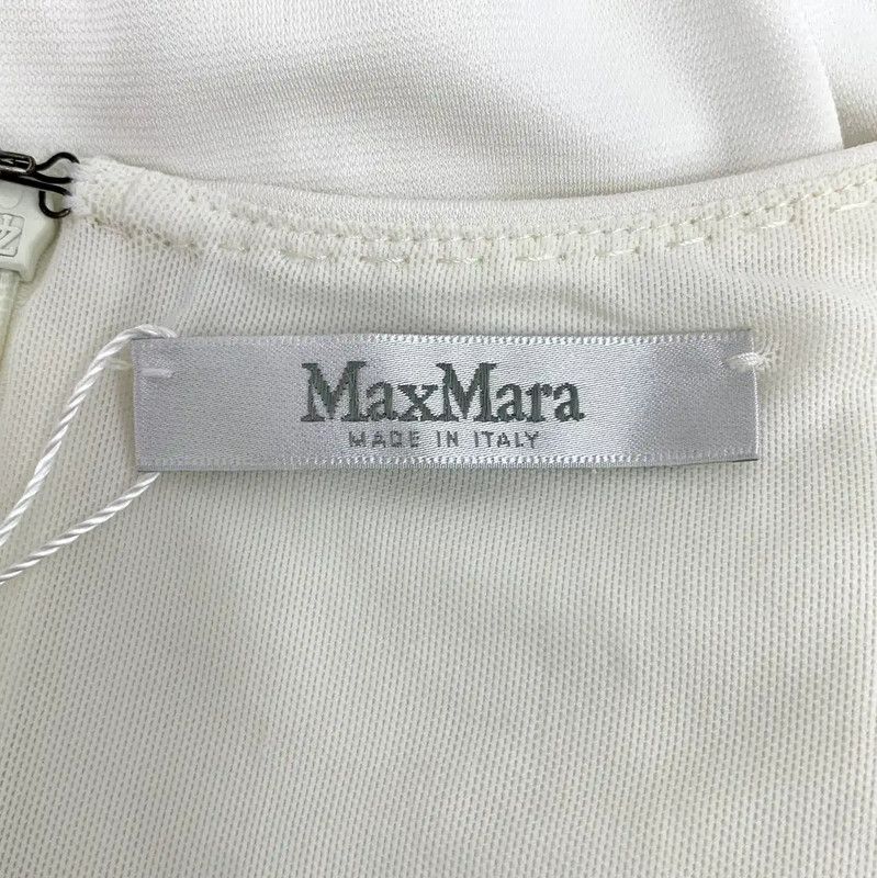 Max Mara MaxMara White Viscose Sleeveless Dress 0089 Size ONE SIZE - 6 Thumbnail
