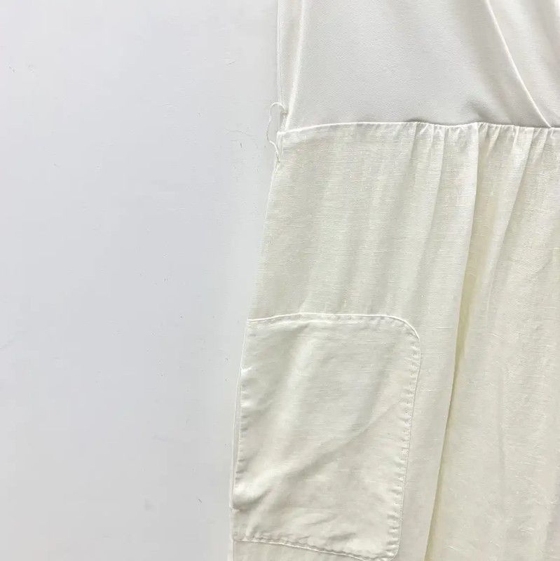 Max Mara MaxMara White Viscose Sleeveless Dress 0089 Size ONE SIZE - 4 Thumbnail