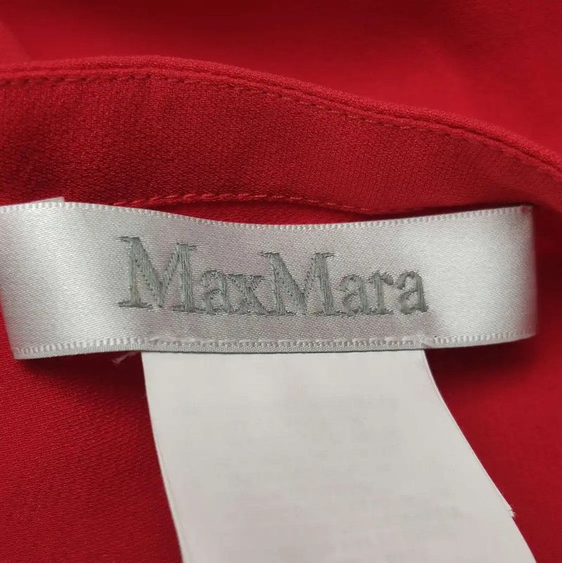Max Mara MaxMara Red Silk Women's Shirt Size L 0089 Size L / US 10 / IT 46 - 3 Thumbnail