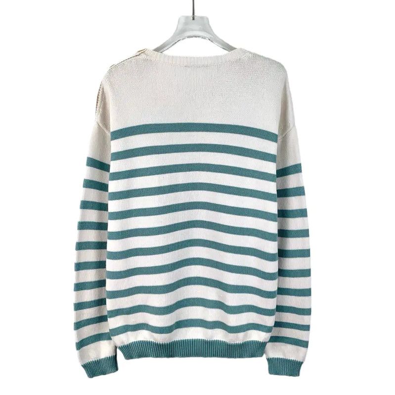 Max Mara MaxMara Striped Cotton Sweater for Women 0089 Size M / US 6-8 / IT 42-44 - 2 Thumbnail