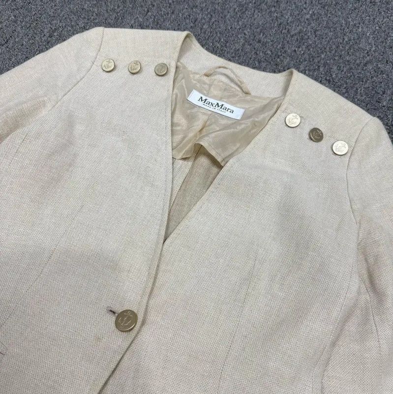 Max Mara MaxMara White Polyester Women's Cardigan 0089 Size S / US 4 / IT 40 - 3 Thumbnail