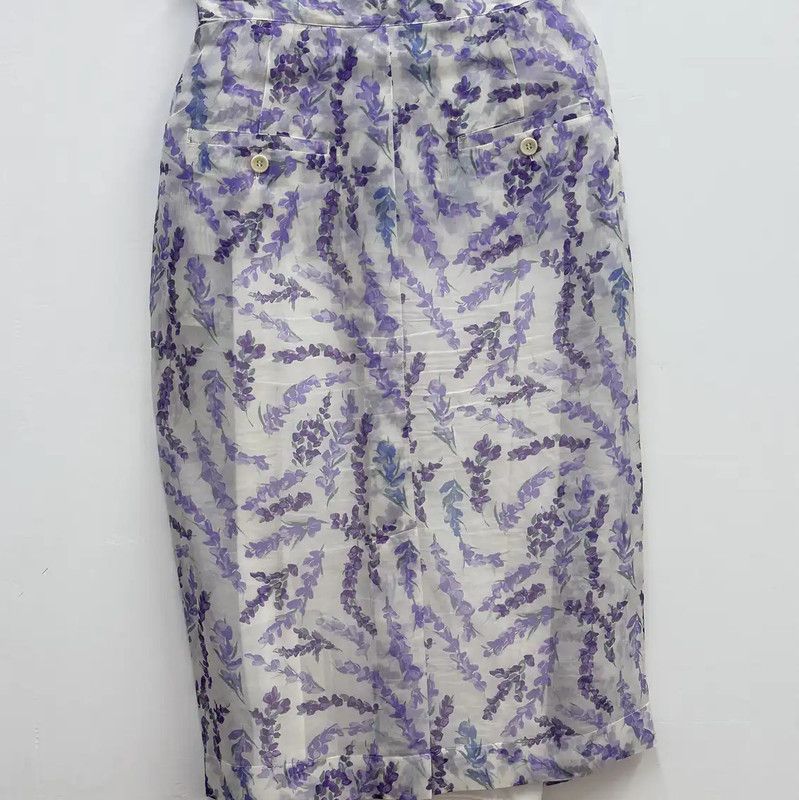 Max Mara MaxMara Summer Lilac Silk Midi Skirt 0089 Size 25" / US 0 / IT 36 - 2 Thumbnail