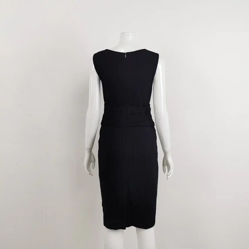 Max Mara MaxMara Elegant Knitted Dress in Deep Blue 0089 Size M / US 6-8 / IT 42-44 - 2 Thumbnail