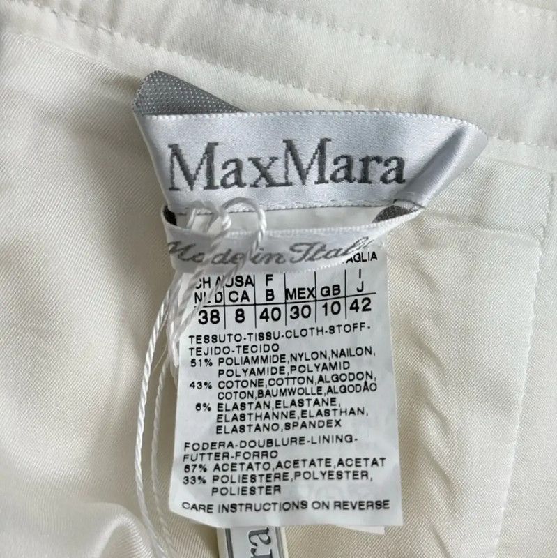 Max Mara MaxMara Women's White Cotton Blend Skirt 0089 Size 23" - 4 Thumbnail