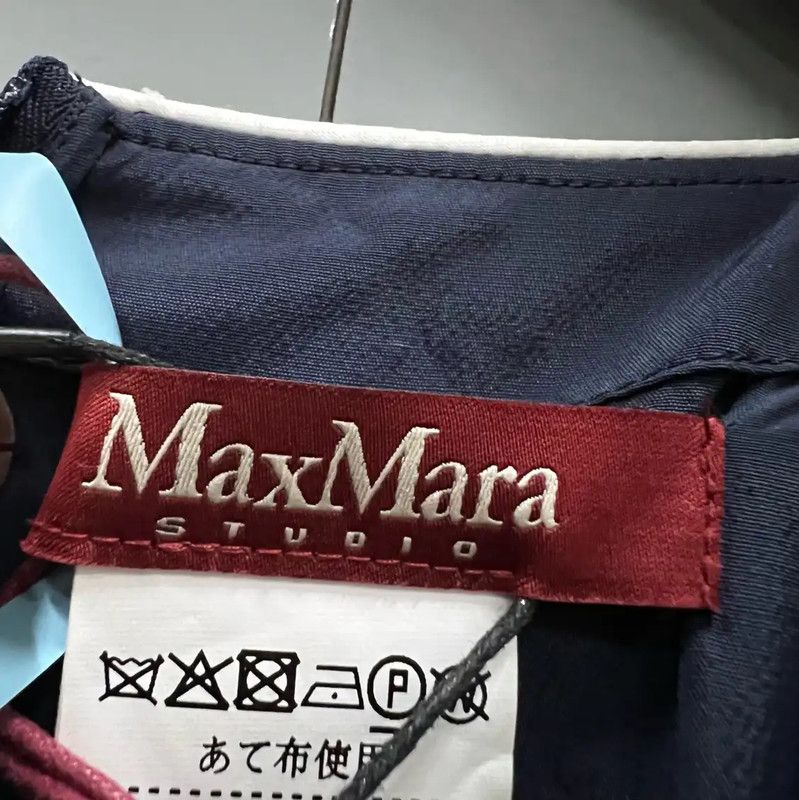 Max Mara MaxMara Summer Navy Cotton Short Sleeve Dress 0089 Size ONE SIZE - 3 Thumbnail
